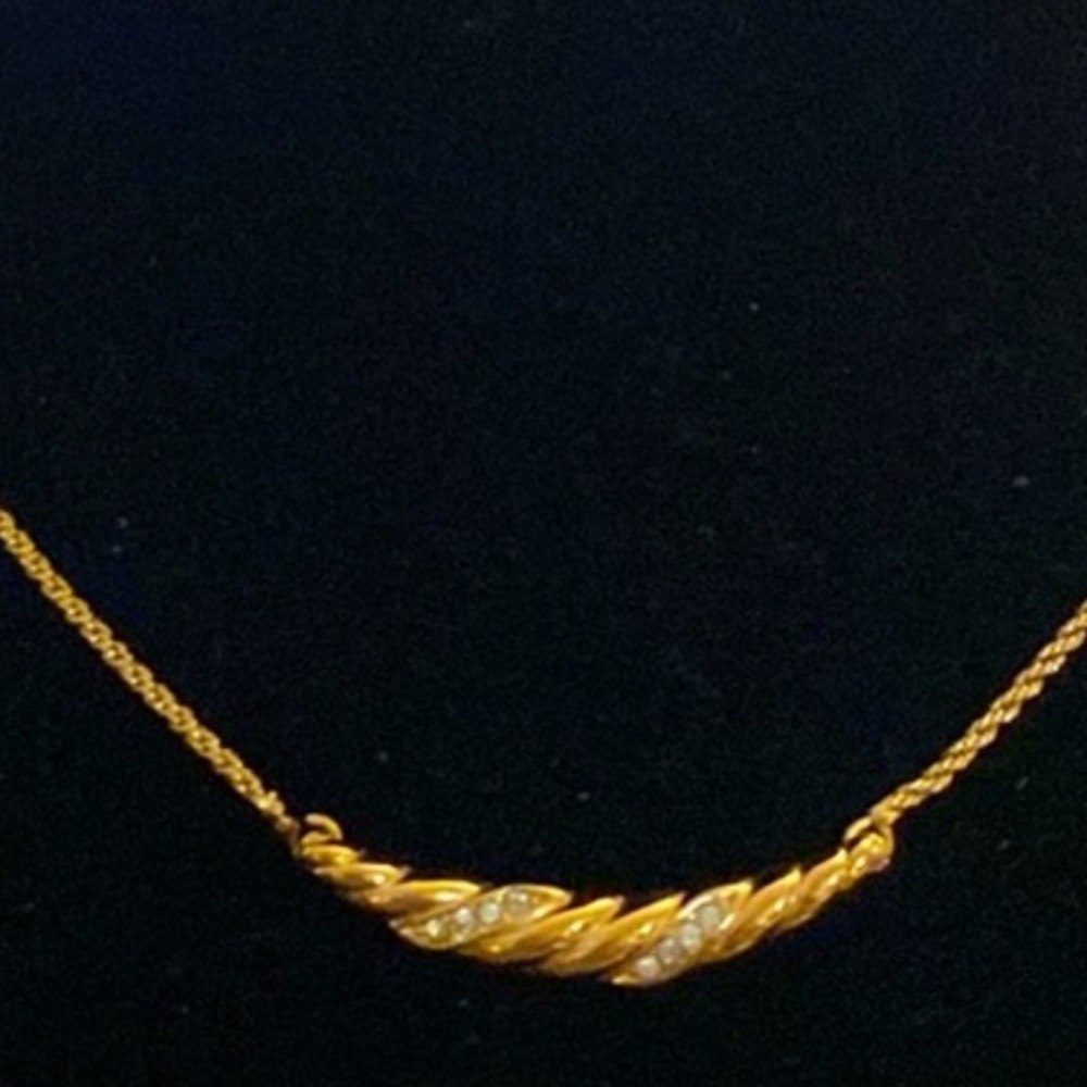 #1 Dior Vintage Rhinestone and Gold tone necklace